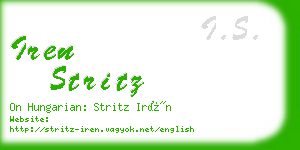 iren stritz business card